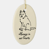 パーソナル化可能なドッグメモリアルオーナメント セラミックオーナメント (右)