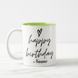 パーソナル化可能なハッピーバースデーコーヒーマグ ツートーンマグカップ