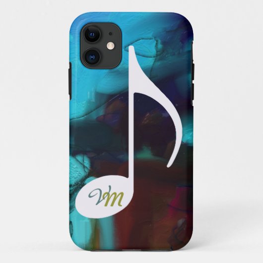 パーソナル化可能なミュージカルノートブルー Case-Mate iPhoneケース (裏面)