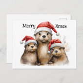 パーソナル化可能なメリークリスマス3個の文字 シーズンポストカード (正面/裏面)