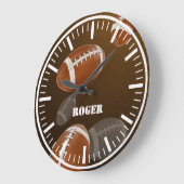 パーソナル化可能なラグビーウォールクロック ラージ壁時計 (傾斜)
