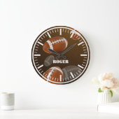 パーソナル化可能なラグビーウォールクロック ラージ壁時計 (ホーム)