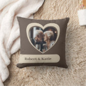 パーソナル化可能な写真と名前のハートストライプ枕 クッション (ブランケット)