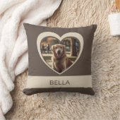 パーソナル化可能な写真と名前のハートストライプ枕 クッション (ブランケット)