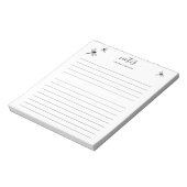 パーソナル化可能な名前が並んだトンボデザイン ノートパッド (回転)