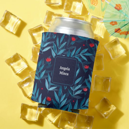 パーソナル化可能な水の色のナイトガーデン – ターコイズ 缶クーラー (インサイチュ 夏)