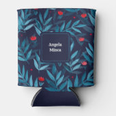 パーソナル化可能な水の色のナイトガーデン – ターコイズ 缶クーラー (正面)