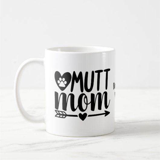 パーソナル化可能な犬のママのマグカップ | Mutt Mom Mag | コーヒーマグカップ (左)