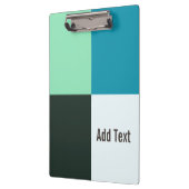 パーソナル化可能な石炭アイボリーティール（緑がかった色）ブルーターコイズ クリップボード (左)