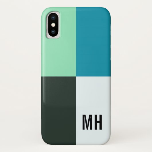 パーソナル化可能な石炭アイボリーティール（緑がかった色）ブルーターコイズ Case-Mate iPhoneケース (裏面)