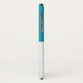 パーソナル化可能な石炭アイボリーティール（緑がかった色）ブルーターコイズ Case-Mate iPhoneケース (裏面/左)