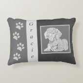 パーソナル化可能な鉛筆ダックスシャントのアクセント枕 アクセントクッション (正面)