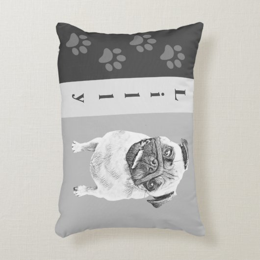 パーソナル化可能な鉛筆塗り犬のアクセント枕 アクセントクッション (正面(垂直))