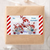 パーソナル化可能な雪だるまテディベアのクリスマスラベル ラベル (インサイチュ)