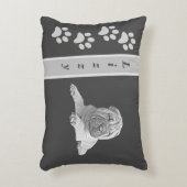 パーソナル化可能なBl/Wh鉛筆シャーペアクセント枕 アクセントクッション (正面(垂直))