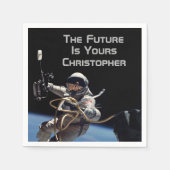 パーソナル卒業宇宙ウォーク宇宙飛行士 スタンダードカクテルナプキン (正面)