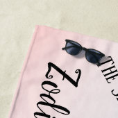 パーソナル山羊座ピンク〔占星術の〕十二宮図 ビーチタオル (インサイチュ)