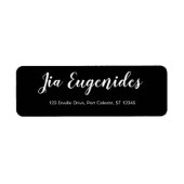 パーソナル差出人住所ラベルインブラックスタイル ラベル (正面)