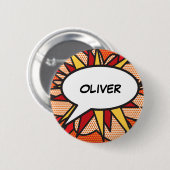 パーソナル漫画ブックアートポップ・アートのスピーチバブル 缶バッジ (正面&裏面)