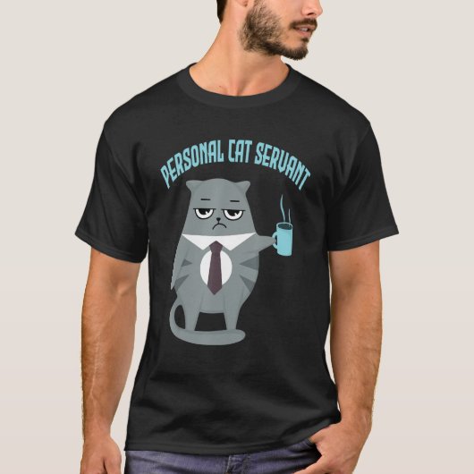 パーソナル猫のしもべ猫ママ猫パパ Tシャツ (正面)