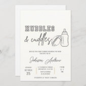 パーソナル男の赤ちゃんキックオフサッカーベビーシャワー 招待状 (正面/裏面)