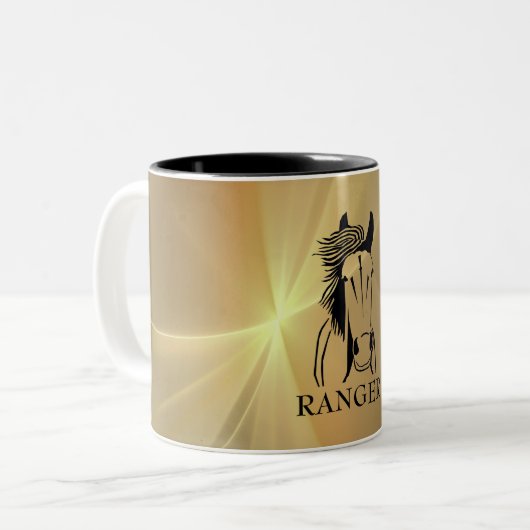 パーソナル芸術的化可能な馬のマグ ツートーンマグカップ (正面左)