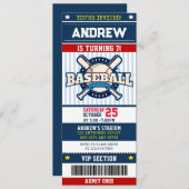 パーソナル野球スポーツモダンチケットスタイル 招待状 (正面/裏面)