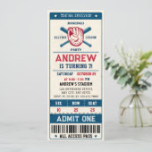 パーソナル野球スポーツヴィンテージチケットスタイル 招待状 (スタンド正面)