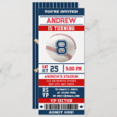 パーソナル野球バースデーパーティー招待状チケット 招待状 (正面/裏面)