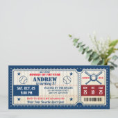 パーソナル野球パーティーチケット誕生日 招待状 (スタンド正面)