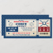 パーソナル野球パーティーチケット誕生日 招待状 (正面/裏面)