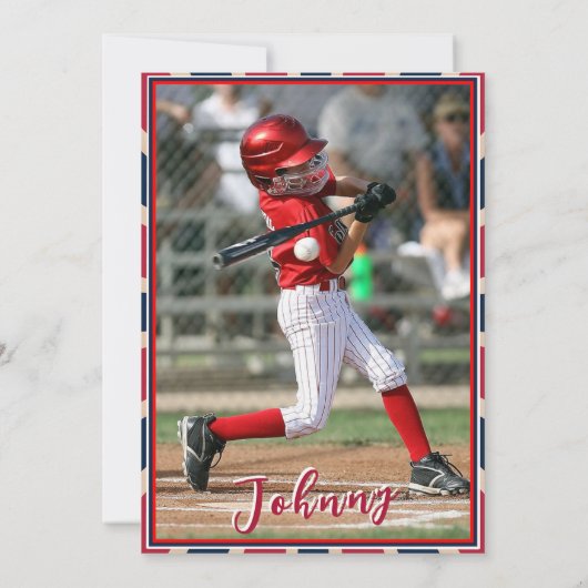 パーソナル野球フォトパーティの招待状 招待状 (裏面)