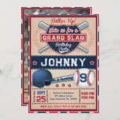 パーソナル野球フォトパーティの招待状 招待状 (正面/裏面)