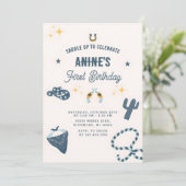 パーソナル1歳の誕生日CowBoy Wild West 招待状 (スタンド正面)