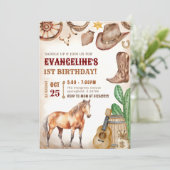 パーソナル1stカウボーイロデオワイルドウェスト誕生日パーティー 招待状 (スタンド正面)