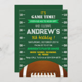 パーソナル・アメリカン・フットボール・誕生日 招待状 (正面/裏面)