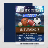 パーソナル オールスター スポーツ バースデー インビテーション (正面/裏面)