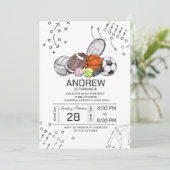 パーソナル オールスター スポーツ バースデー インビテーション (スタンド正面)