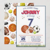 パーソナル オールスター スポーツ バースデー パーティー ご招待 招待状 (正面/裏面)