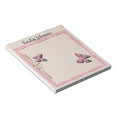 パーソナル，カラフル，ピンク，蝶 ノートパッド (アングル)