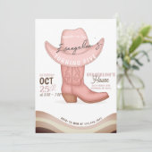 パーソナル サウスウエスト ピンクカウガール バースデーパーティー 招待状 (スタンド正面)