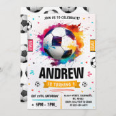 パーソナル サッカー バースデーパーティー 招待状 (正面/裏面)