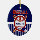 パーソナル⚾野球 |濃い青と赤 セラミックオーナメント (右)
