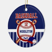 パーソナル⚾野球 |濃い青と赤 セラミックオーナメント (左)