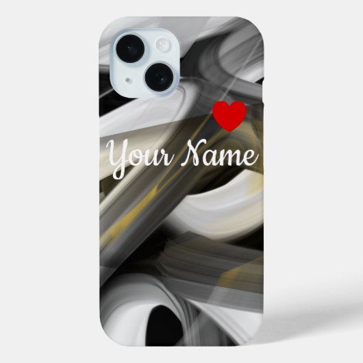 パーソナルiPhoneケーストレンドアブストラクトブラックホワイト Case-Mate iPhoneケース (裏面)