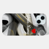 パーソナルiPhoneケーストレンドアブストラクトブラックホワイト Case-Mate iPhoneケース (裏面 (横))