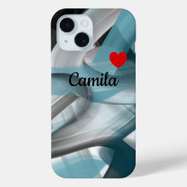 パーソナルiPhoneケーストレンド アブストラクトブルーオーシャン iPhone 15ケース