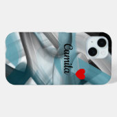 パーソナルiPhoneケーストレンド アブストラクトブルーオーシャン Case-Mate iPhoneケース (裏面 (横))