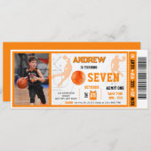 パーソナルVIPバスケットボールゲーム誕生日チケット 招待状 (正面/裏面)