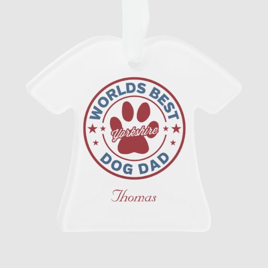 パーソナ最高のライズドッグパパヨークシャー オーナメント (正面)